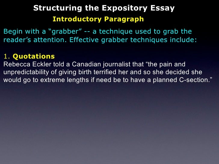 expository essay attention grabber